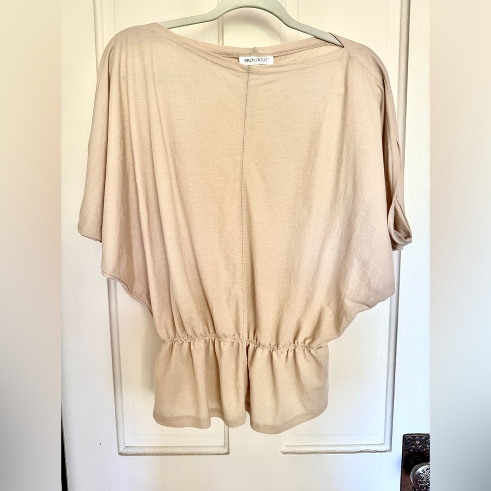 Target Elegant Beige Women's Top Batwing Sleeves
